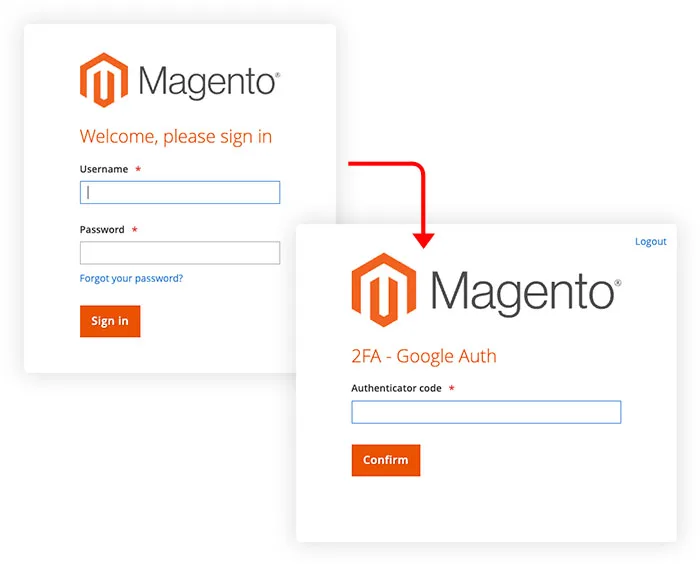 Strona logowania Magento