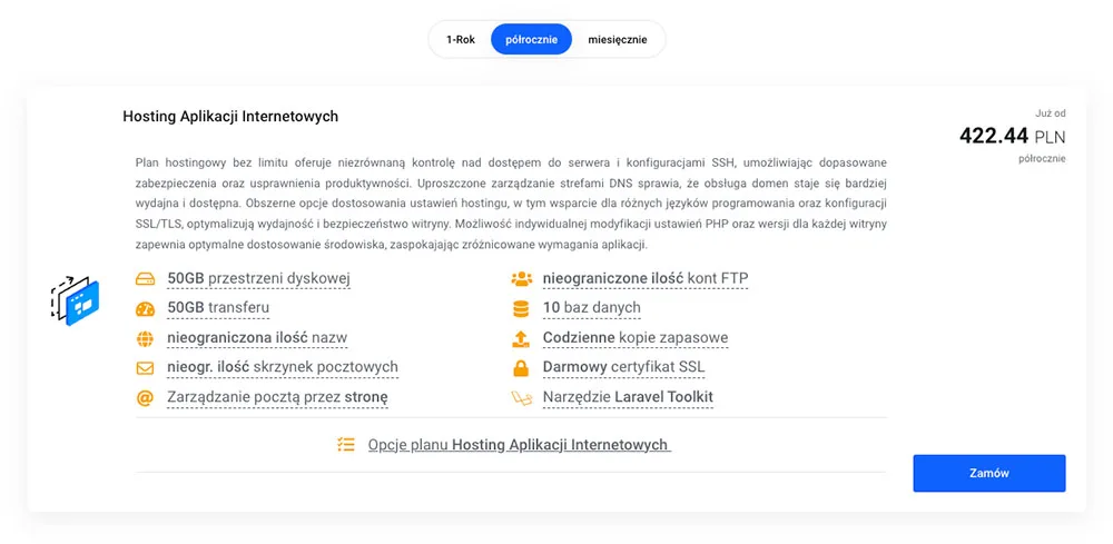Porównanie ofert hostingu aplikacji internetowych