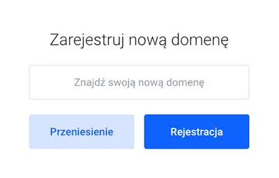 Sekcja szybkiej rejestracji i przenoszenia domen
