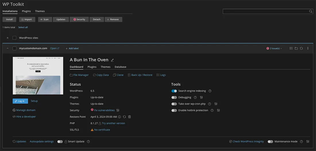 Logowanie jednym kliknięciem do WP Toolkit